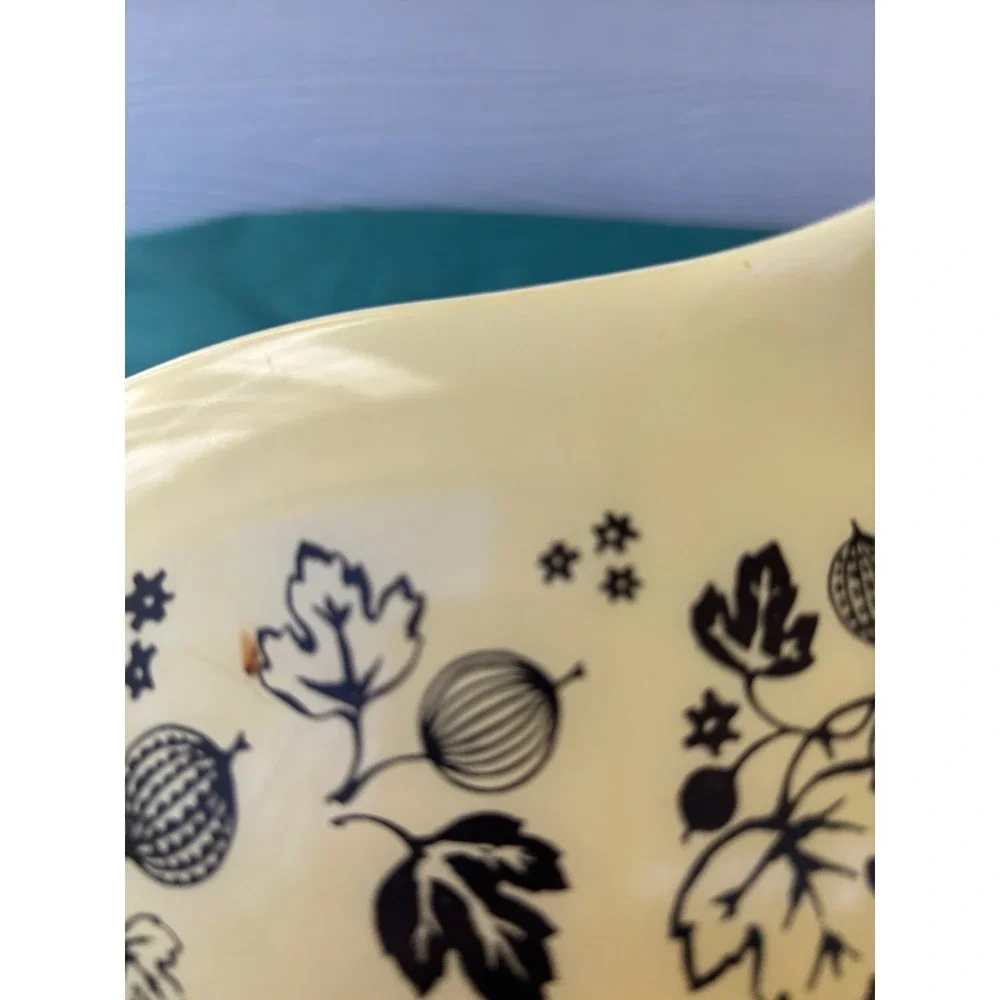 Pyrex Bowl Gooseberry Black on Yellow 4 Qt Cinderella Large Mixing Bowl #444